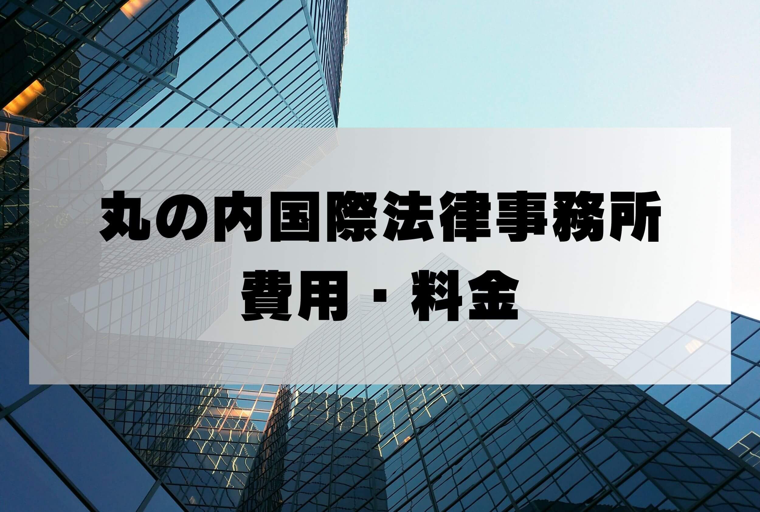 丸の内国際法律事務所 着手金 費用 料金
