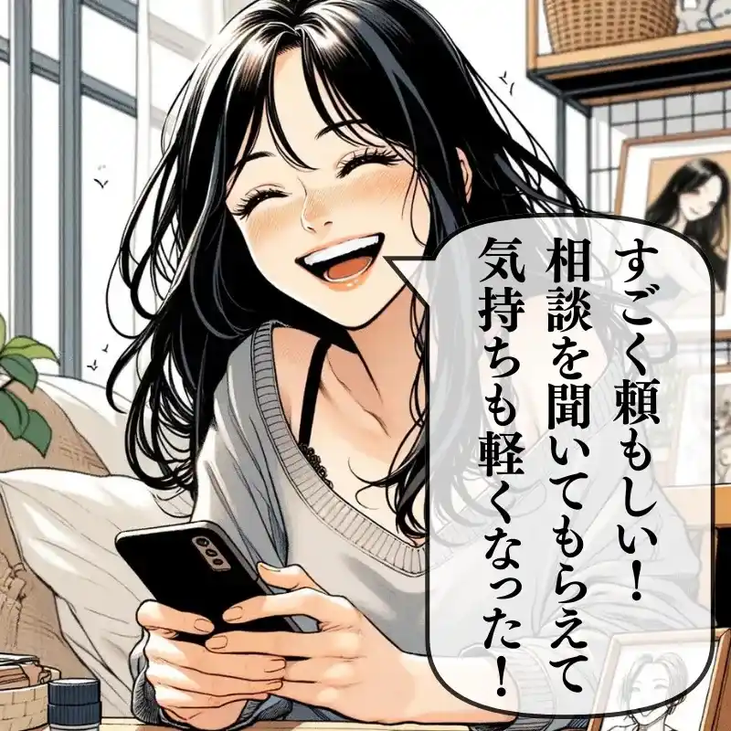 すごく頼もしい！相談を聞いてもらえて気持ちも軽くなった！