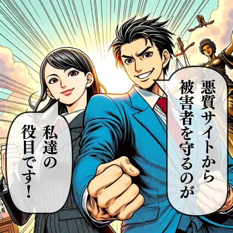 悪質サイトから被害者を守るのが私達の役目です！