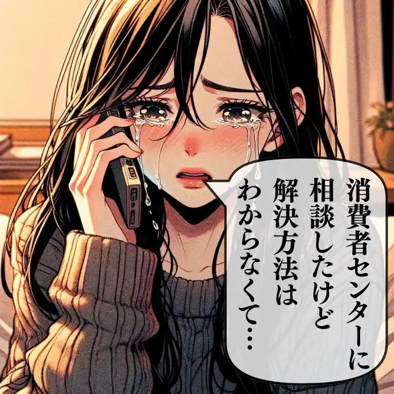 消費者センターに相談したけど解決方法はわからなくて…