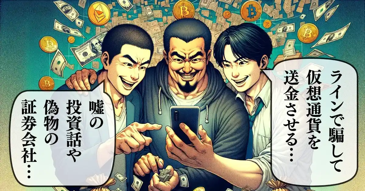 LINE 投資詐欺 仮想通貨